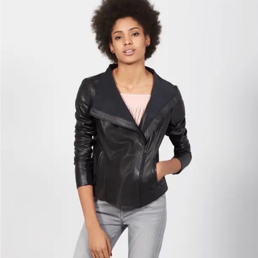 Trouvé Black Leather Jacket XS